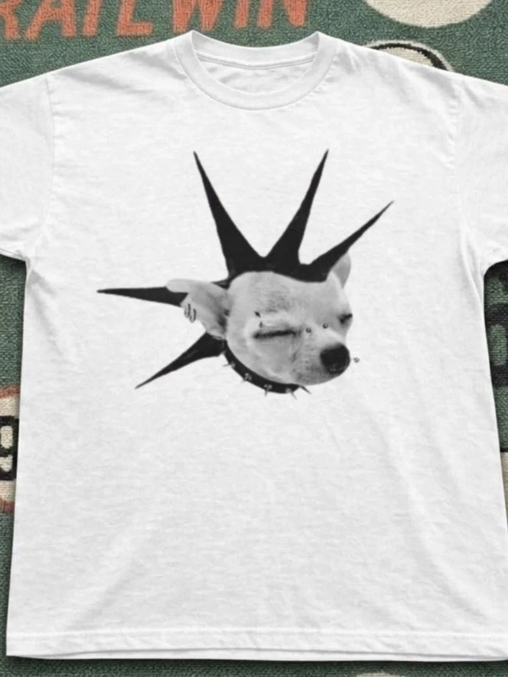 Punk Spiked Chihuahua Graphic T-Shirt, Grunge Pierced Dog Alternative Tee